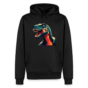 Dinosaurier Cartoon Figur Buntes Haustier Tier - Männer Premium Bio Hoodie - Schwarz - Vorne - Nico (187cm)