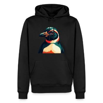 Pinguin Zeichentrickfigur Buntes Haustier Tier - Männer Premium Bio Hoodie - Schwarz - Vorne - Nico (187cm)
