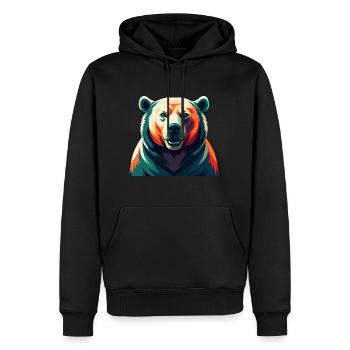 Eisbär Zeichentrickfigur Buntes Haustier Tier - Männer Premium Bio Hoodie - Schwarz - Vorne - Nico (187cm)