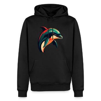 Dauphin Personnage De Dessin Animé Animal De Compagnie Coloré - Sweat à capuche Premium bio Homme - noir - Devant - Nico (187cm)