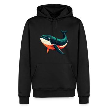 Wal Cartoon Figur Buntes Haustier Tier - Männer Premium Bio Hoodie - Schwarz - Vorne - Nico (187cm)