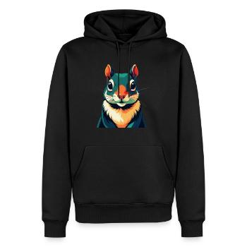 Écureuil Dessin Animé Personnage Animal Coloré Animal De Compagnie - Sweat à capuche Premium bio Homme - noir - Devant - Nico (187cm)
