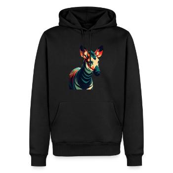 Okapi Zeichentrickfigur Buntes Haustier Tier - Männer Premium Bio Hoodie - Schwarz - Vorne - Nico (187cm)