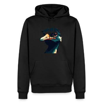 Autruche Dessin Animé Personnage Animal Coloré Animal De Compagnie - Sweat à capuche Premium bio Homme - noir - Devant - Nico (187cm)