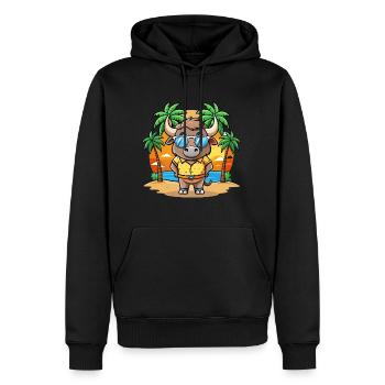 Buffalo Lustige Cartoon Sommer Strand Sonnenbrille - Männer Premium Bio Hoodie - Schwarz - Vorne - Nico (187cm)