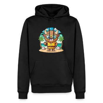 Bison Lustige Cartoon Sommer Strand Sonnenbrille - Männer Premium Bio Hoodie - Schwarz - Vorne - Nico (187cm)