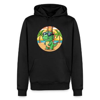 Dinosaure Funny Cartoon Lunettes de soleil de plage d’été - Sweat à capuche Premium bio Homme - noir - Devant - Nico (187cm)
