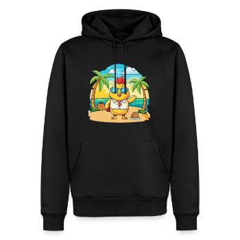 Lunettes de soleil de plage d’été de dessin animé drôle de poulet - Sweat à capuche Premium bio Homme - noir - Devant - Nico (187cm)