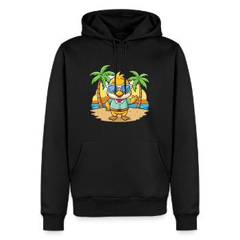 Ente Lustige Cartoon Sommer Strand Sonnenbrille - Männer Premium Bio Hoodie - Schwarz - Vorne - Nico (187cm)