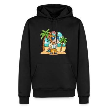 Pferd Lustige Cartoon Sommer Strand Sonnenbrille - Männer Premium Bio Hoodie - Schwarz - Vorne - Nico (187cm)