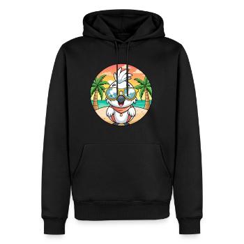 Kakadu Lustige Cartoon Sommer Strand Sonnenbrille - Männer Premium Bio Hoodie - Schwarz - Vorne - Nico (187cm)