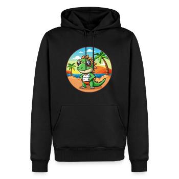 Iguane Lunettes de soleil de plage d’été de dessin animé drôle - Sweat à capuche Premium bio Homme - noir - Devant - Nico (187cm)