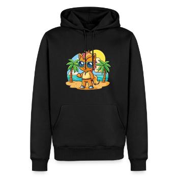 Lunettes de soleil de plage d’été de dessin animé drôle de poney - Sweat à capuche Premium bio Homme - noir - Devant - Nico (187cm)