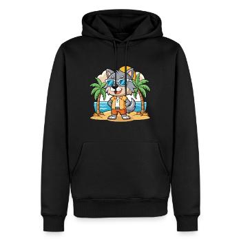 Wolf Lustige Cartoon Sommer Strand Sonnenbrille - Männer Premium Bio Hoodie - Schwarz - Vorne - Nico (187cm)