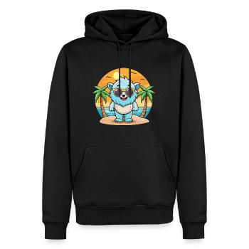 Yeti Lunettes de soleil de plage d’été de dessin animé drôle - Sweat à capuche Premium bio Homme - noir - Devant - Nico (187cm)
