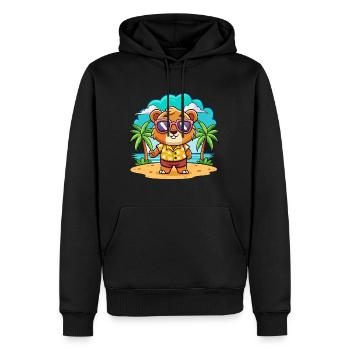 Bär Lustige Cartoon Sommer Strand Sonnenbrille - Männer Premium Bio Hoodie - Schwarz - Vorne - Nico (187cm)