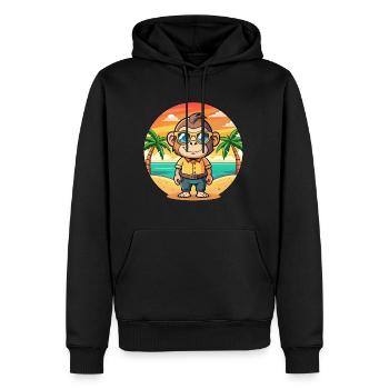 Chimpanzee Funny Cartoon Summer Beach Sunglasses - Men’s Premium Organic Hoodie - black - Front - Nico (187cm)
