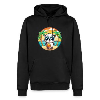 Panda Lustige Cartoon Sommer Strand Sonnenbrille - Männer Premium Bio Hoodie - Schwarz - Vorne - Nico (187cm)