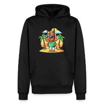 Pferd Lustige Cartoon Sommer Strand Sonnenbrille - Männer Premium Bio Hoodie - Schwarz - Vorne - Nico (187cm)