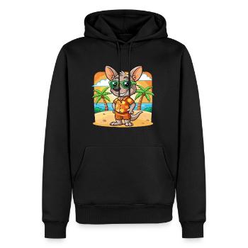 Kangaroo Funny Cartoon Summer Beach Sunglasses - Men’s Premium Organic Hoodie - black - Front - Nico (187cm)