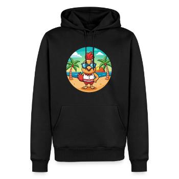 Hahn Lustige Cartoon Sommer Strand Sonnenbrille - Männer Premium Bio Hoodie - Schwarz - Vorne - Nico (187cm)