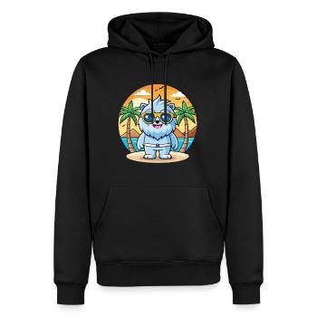 Yeti Lunettes de soleil de plage d’été de dessin animé drôle - Sweat à capuche Premium bio Homme - noir - Devant - Nico (187cm)
