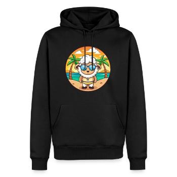 Schaf Lustige Cartoon Sommer Strand Sonnenbrille - Männer Premium Bio Hoodie - Schwarz - Vorne - Nico (187cm)