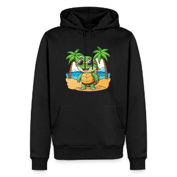 Schildkröte Lustige Cartoon Sommer Strand Sonnenbrille - Männer Premium Bio Hoodie - Schwarz - Vorne - Nico (187cm)