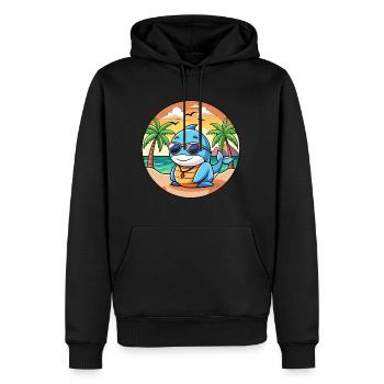 Lunettes de soleil de plage d’été de dessin animé drôle de baleine - Sweat à capuche Premium bio Homme - noir - Devant - Nico (187cm)
