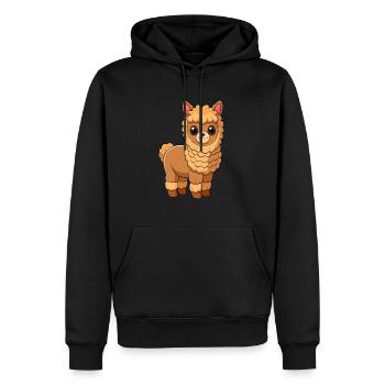 Alpaga Mignon Mascotte Personnage De Dessin Animé Kawaii - Sweat à capuche Premium bio Homme - noir - Devant - Nico (187cm)