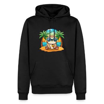 Faultier Lustige Cartoon Sommer Strand Sonnenbrille - Männer Premium Bio Hoodie - Schwarz - Vorne - Nico (187cm)