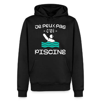 Je Peux Pas J'ai Piscine - Sweat à capuche Premium bio Homme - noir - Devant - Nico (187cm)