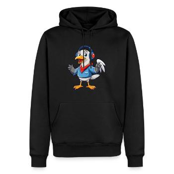 Albatross Funny Cartoon Character Musique de casque - Sweat à capuche Premium bio Homme - noir - Devant - Nico (187cm)