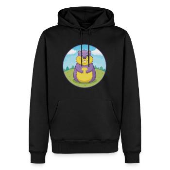 Murmeltier Niedlich Kawaii Cartoon Clipart Tier Haustier - Männer Premium Bio Hoodie - Schwarz - Vorne - Nico (187cm)