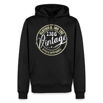Jahrgang 1986 Retro 1986 Geburtstagsgeschenk 1986 - Männer Premium Bio Hoodie - Schwarz - Vorne - Nico (187cm)