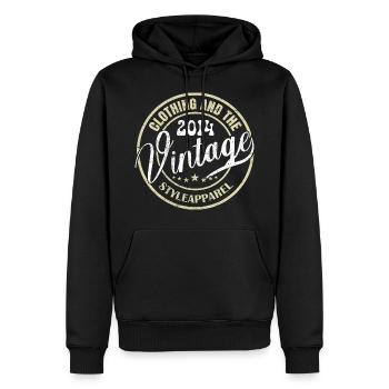 Jahrgang 2014 Retro 2014 Geburtstagsgeschenk 2014 - Männer Premium Bio Hoodie - Schwarz - Vorne - Nico (187cm)