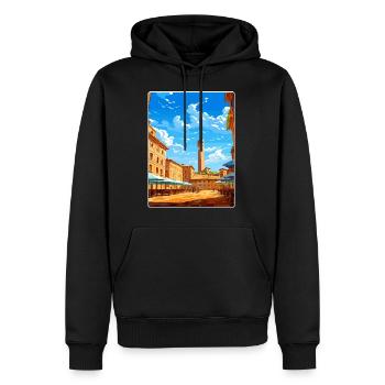 Siena Italien Reise Poster Souvenir Postkarte Farbe - Männer Premium Bio Hoodie - Schwarz - Vorne - Nico (187cm)