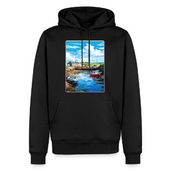 Bude Cornouailles Angleterre Affiche de voyage Souvenir WPA - Sweat à capuche Premium bio Homme - noir - Devant - Nico (187cm)