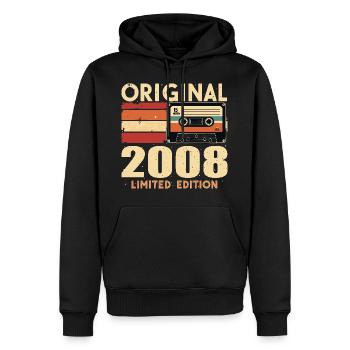 Geburtstag 2008 - Legendär Seit 2008 Geschenk 2008 - Männer Premium Bio Hoodie - Schwarz - Vorne - Nico (187cm)