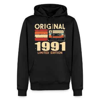 Geburtstag 1991 - Legendär Seit 1991 Geschenk 1991 - Männer Premium Bio Hoodie - Schwarz - Vorne - Nico (187cm)