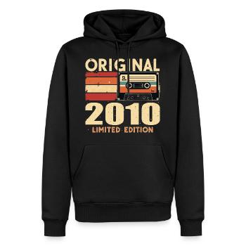 Geburtstag 2010 - Legendär Seit 2010 Geschenk 2010 - Männer Premium Bio Hoodie - Schwarz - Vorne - Nico (187cm)