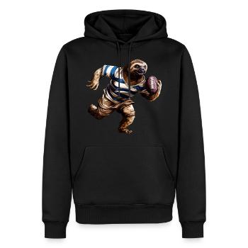 Sloths Rugby Player - Men’s Premium Organic Hoodie - black - Front - Nico (187cm)