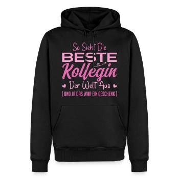Collègue de travail Idée cadeau Meilleur collègue - Sweat à capuche Premium bio Homme - noir - Devant - Nico (187cm)