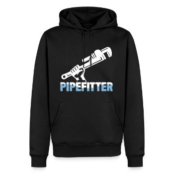 Pipefitter - Men’s Premium Organic Hoodie - black - Front - Nico (187cm)