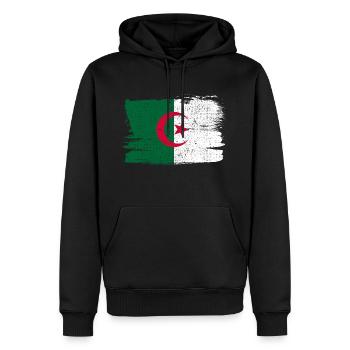 Drapeau de l’Algérie Bandiera Peace Vintage - Sweat à capuche Premium bio Homme - noir - Devant - Nico (187cm)