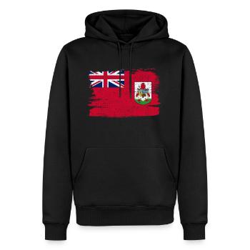 Bermuda Shorts Flag Flag Peace Vintage - Sweat à capuche Premium bio Homme - noir - Devant - Nico (187cm)