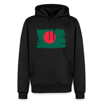 Bangladesh Bandiera drapeau paix Vintage - Sweat à capuche Premium bio Homme - noir - Devant - Nico (187cm)