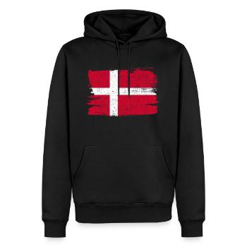 Danimarca Bandiera Danemark drapeau paix Vintage - Sweat à capuche Premium bio Homme - noir - Devant - Nico (187cm)