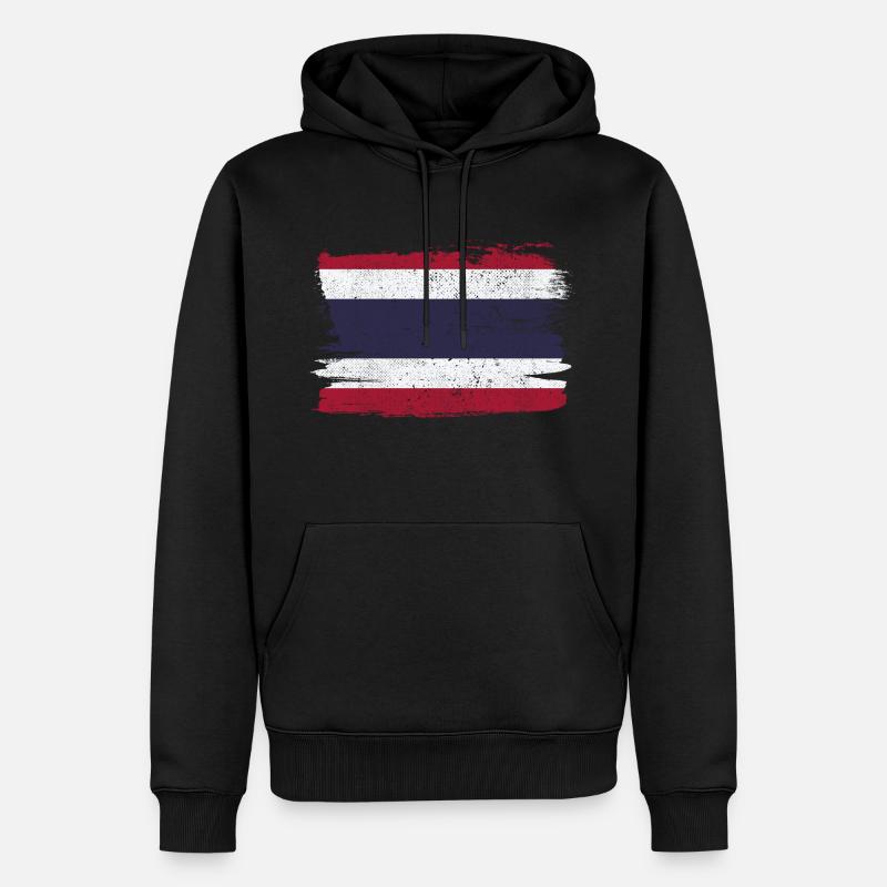 Drapeau de la Thaïlande Drapeau de la paix Vintage - Sweat à capuche Premium bio Homme - noir