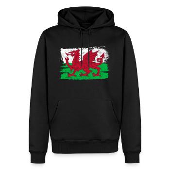 Drapeau du Pays de Galles drapeau paix Vintage - Sweat à capuche Premium bio Homme - noir - Devant - Nico (187cm)